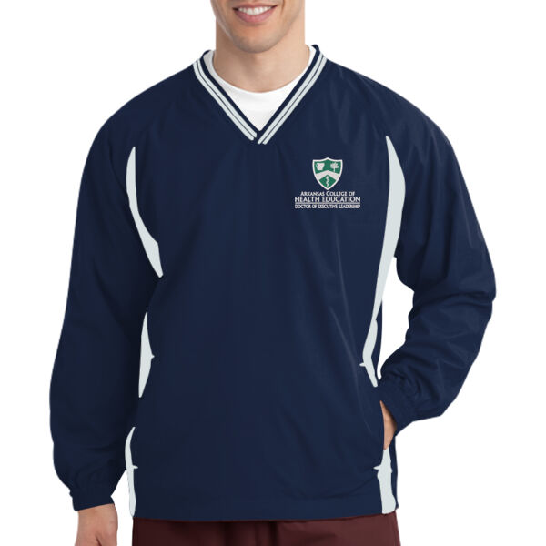 Tipped V Neck Raglan Wind Shirt Thumbnail