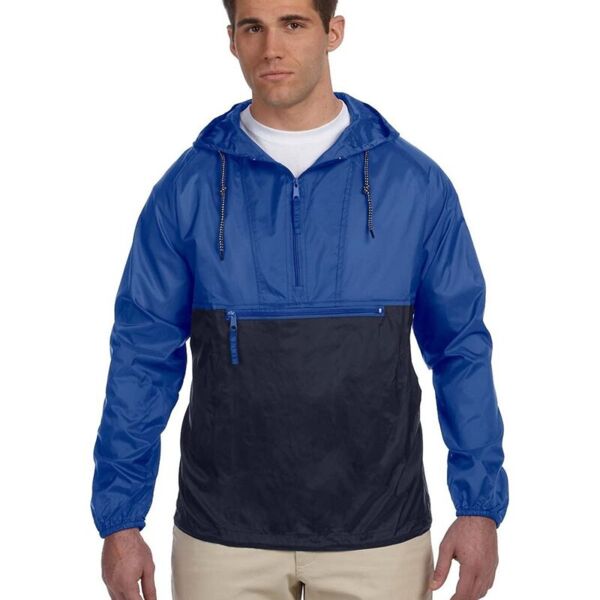 Unisex Packable Hooded Nylon Jacket Thumbnail