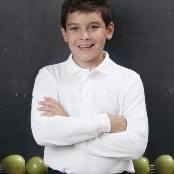 Boys' Long Sleeve Pique Polo Thumbnail