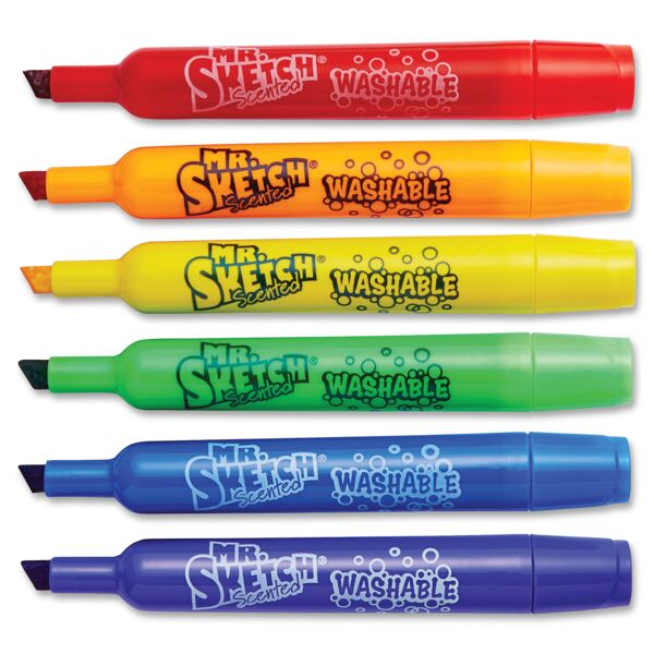 Newell Brands  Scented Washable Markers, Chisel Pt, 6/ST, Ast Thumbnail