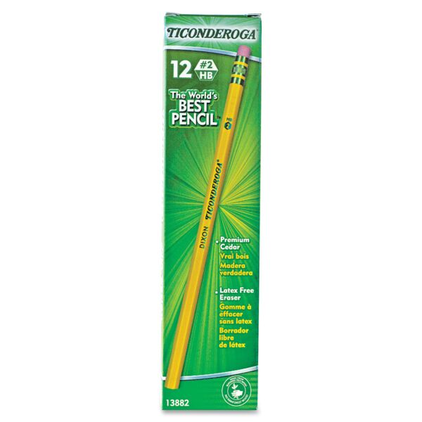 Dixon Ticonderoga Company  Ticonderoga Pencil, w/ Eraser, No 2 Lead, YW Thumbnail