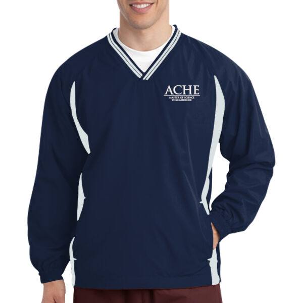 Tipped V Neck Raglan Wind Shirt Thumbnail