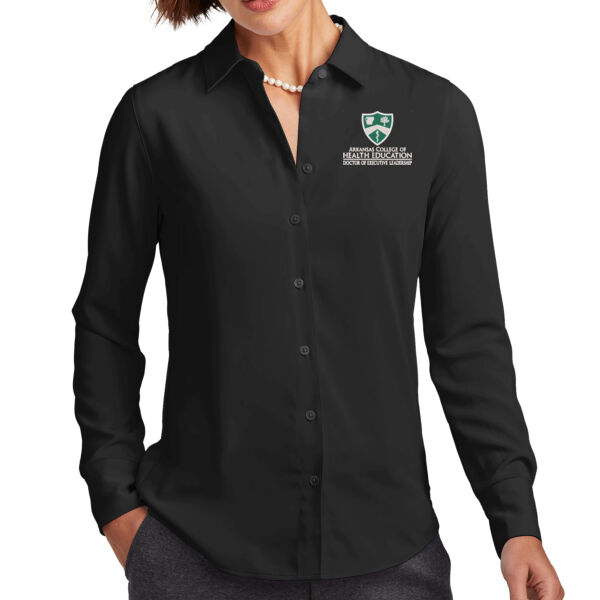 Brooks Brothers Women's Full Button Satin Blouse  Thumbnail
